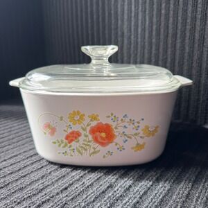 Vintage Corning Ware Wildflower 3 Quart Casserole Dish A-3-B with Lid